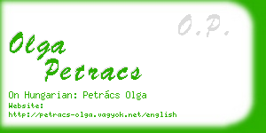 olga petracs business card