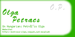 olga petracs business card